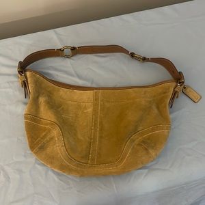 Coach hobo bag, tan suede
